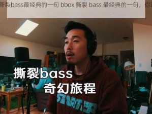 bbox撕裂bass最经典的一句 bbox 撕裂 bass 最经典的一句，你听过吗？