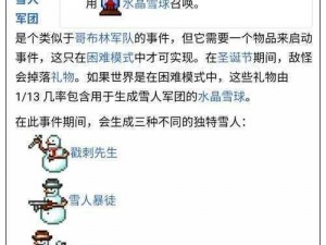 泰拉瑞亚暴风雪事件物品大揭秘：冰霜掉落宝藏介绍与获取攻略