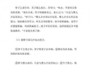 云梦田文言文翻译及阅读答案详解：古典文化的深度解读与赏析