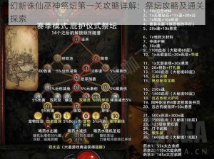 梦幻新诛仙巫神祭坛第一关攻略详解：祭坛攻略及通关策略探索