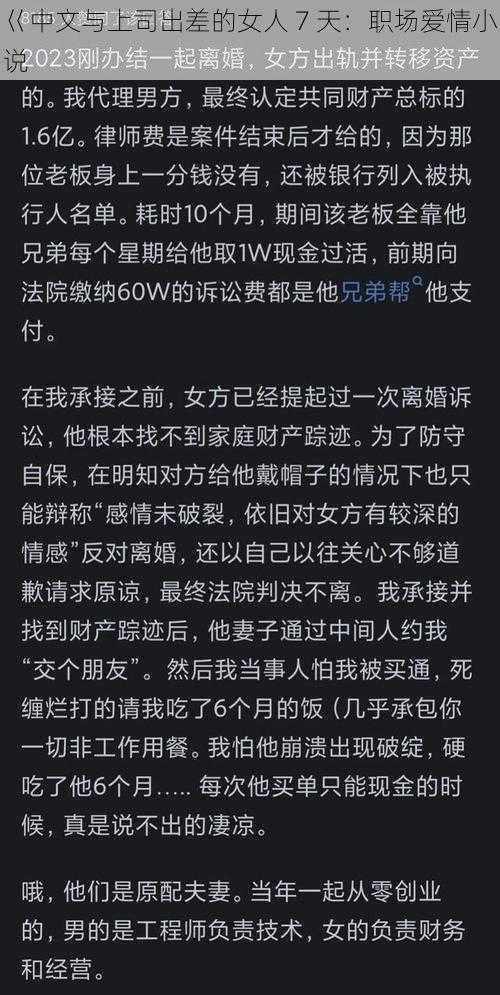 巜中文与上司出差的女人 7 天：职场爱情小说