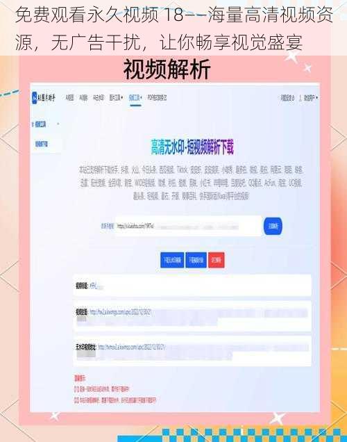 免费观看永久视频 18——海量高清视频资源，无广告干扰，让你畅享视觉盛宴