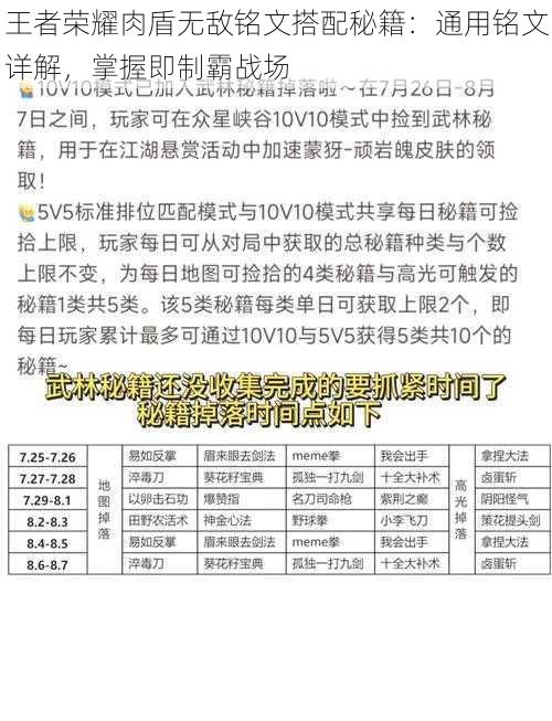 王者荣耀肉盾无敌铭文搭配秘籍：通用铭文详解，掌握即制霸战场