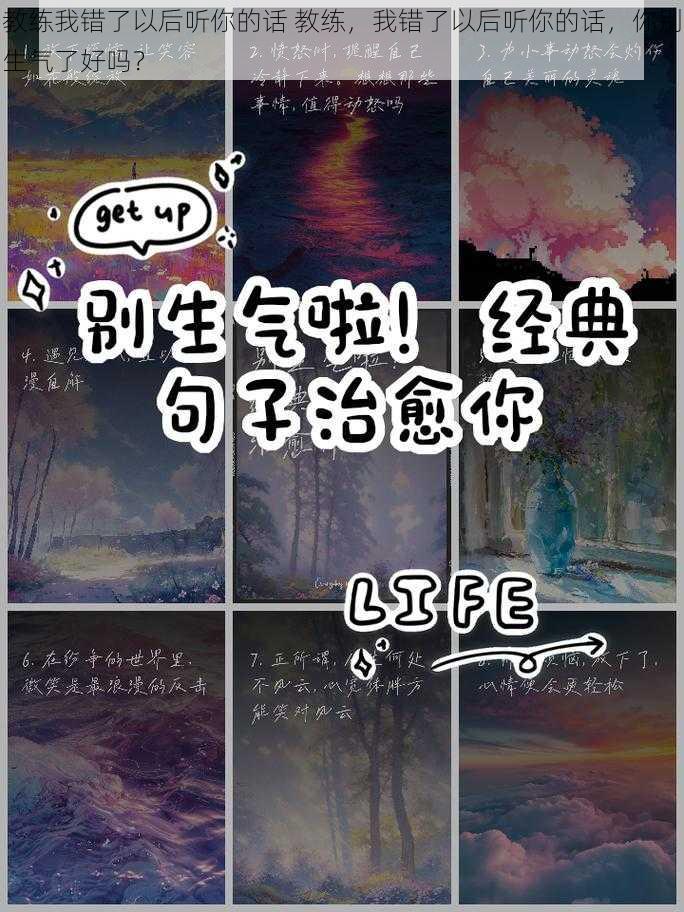 教练我错了以后听你的话 教练，我错了以后听你的话，你别生气了好吗？