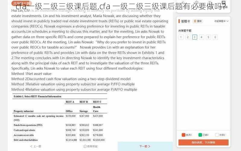 cfa一级二级三级课后题,cfa 一级二级三级课后题有必要做吗？