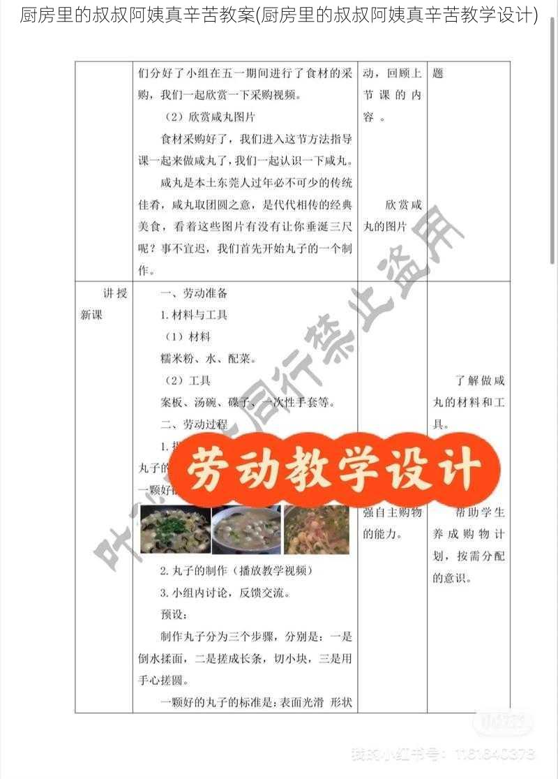 厨房里的叔叔阿姨真辛苦教案(厨房里的叔叔阿姨真辛苦教学设计)