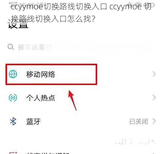 ccyymoe切换路线切换入口 ccyymoe 切换路线切换入口怎么找？