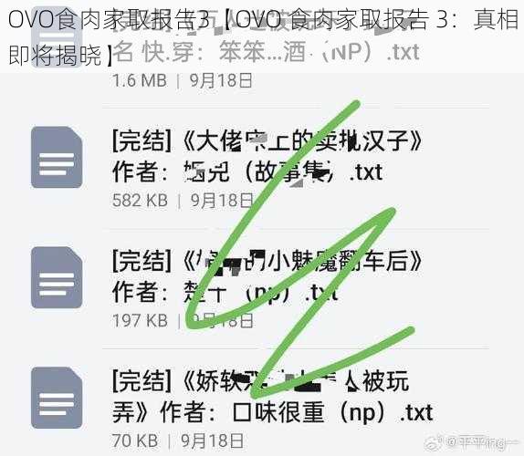 OVO食肉家取报告3【OVO 食肉家取报告 3：真相即将揭晓】