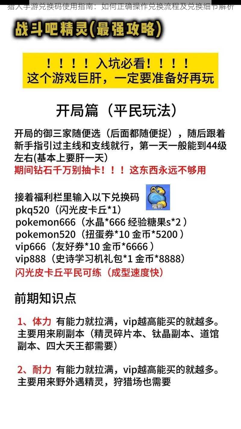 猎人手游兑换码使用指南：如何正确操作兑换流程及兑换细节解析