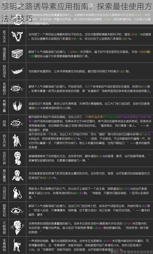 黎明之路诱导素应用指南：探索最佳使用方法与技巧