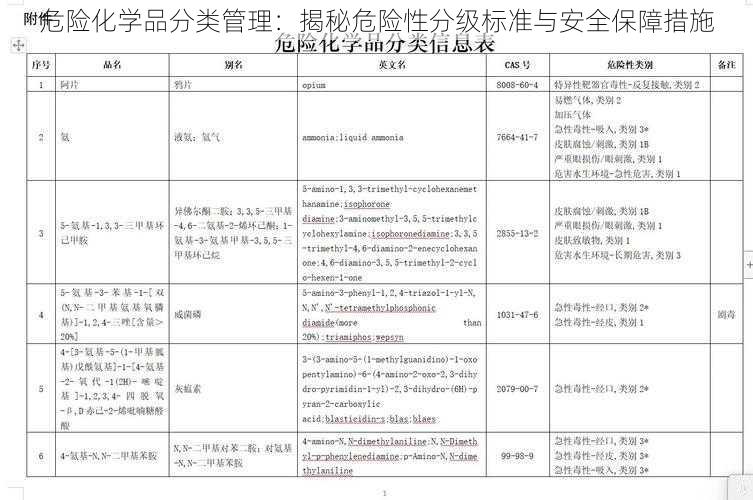 危险化学品分类管理：揭秘危险性分级标准与安全保障措施